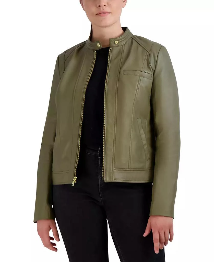 Cole Haan Women's Stand-Collar Leather Moto Coat, Created for Macy's 4