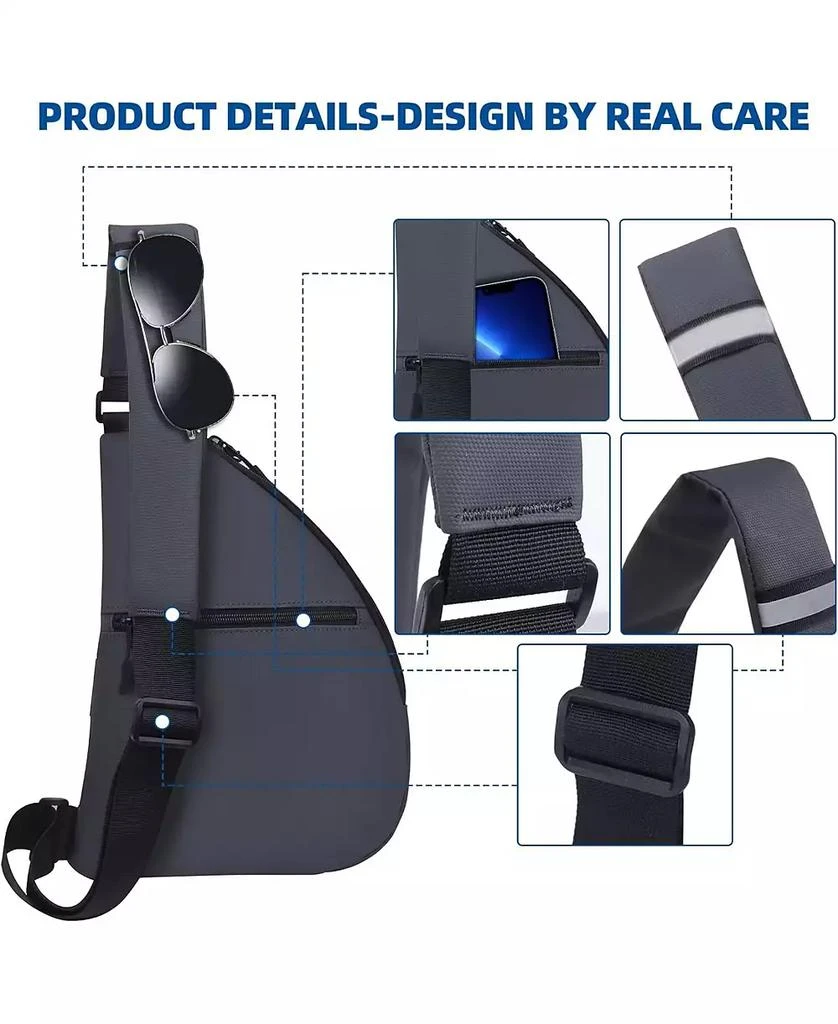 Urbanmax Anti Theft Travel Bag, Crossbody Bags Chest Sling Bag Purses for Women Men Black Right 6