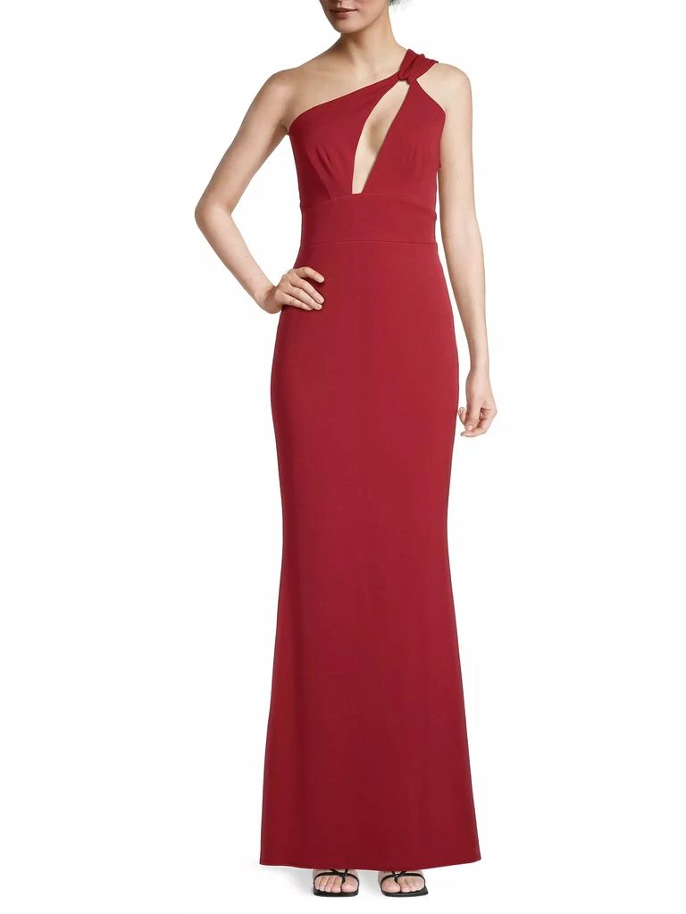 Katie May Edgy Asymmetrical One-Shoulder Gown 2