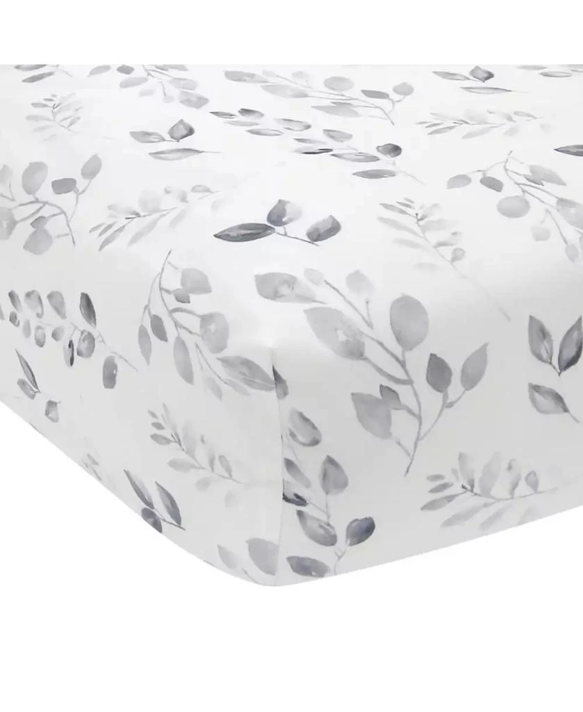Lambs 
Ivy Baby Painted Forest White/Gray Watercolor Leaf Print Fitted Crib Sheet