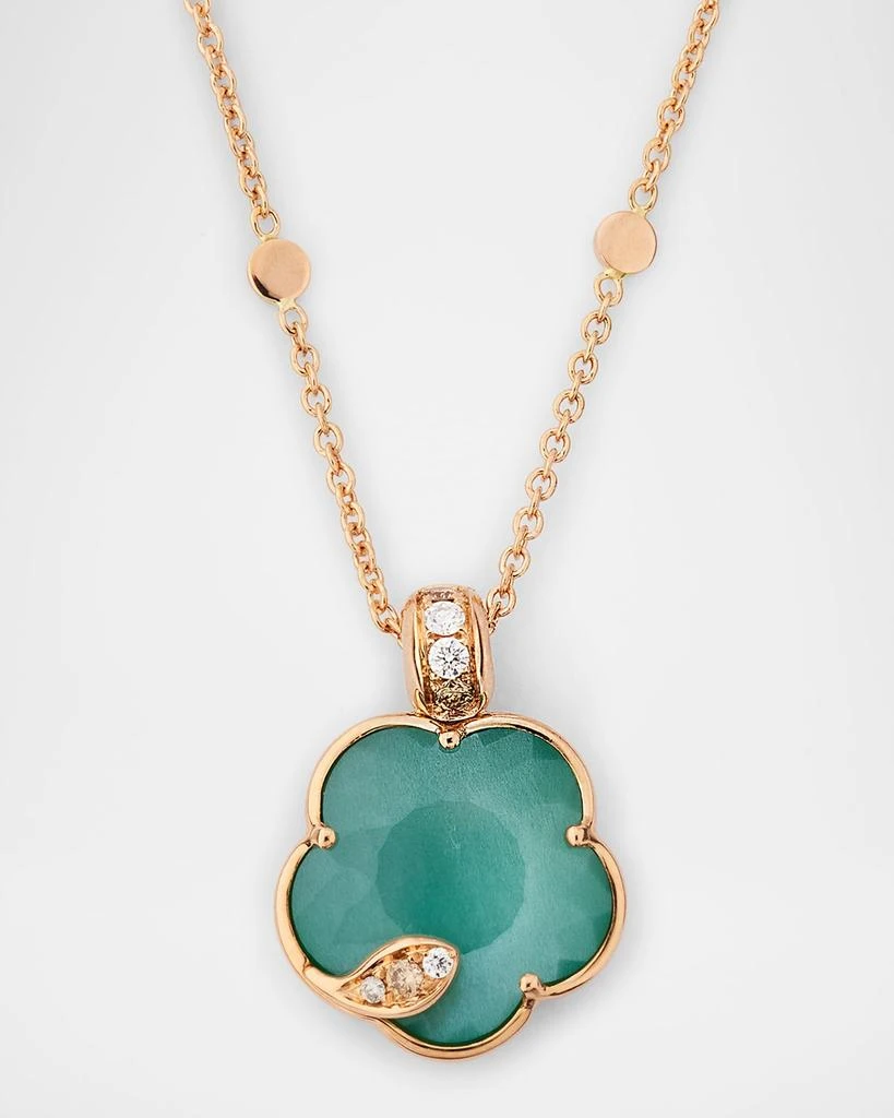 Pasquale Bruni Ton Joli 18K Rose Gold Diamond Necklace with Green Agate 1