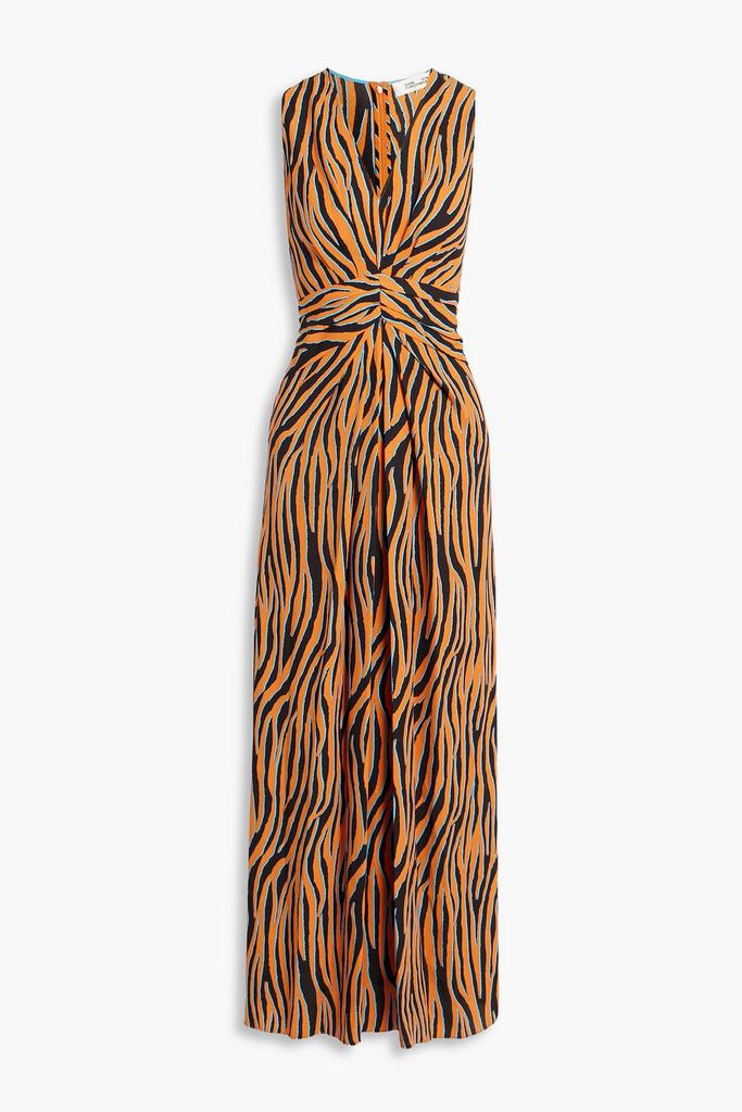 Diane von Furstenberg Ace zebra-print crepe maxi dress