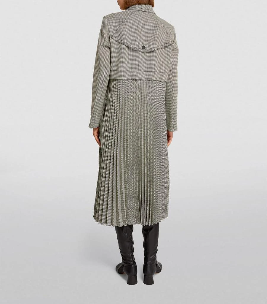 Sandro Houndstooth Pleated Trench Coat 3