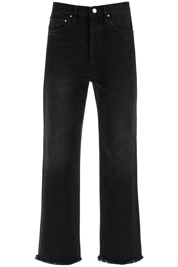 Totême classic fit jeans with frayed hemline 1