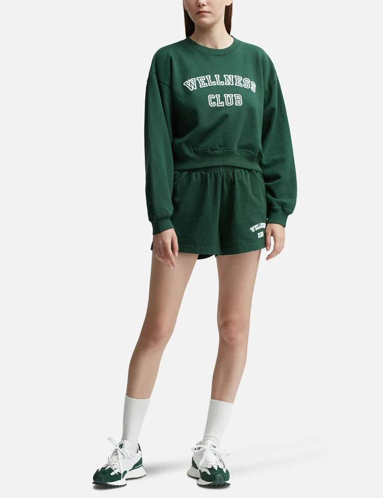 Sporty & Rich Wellness Club Flocked Cropped Crewneck 4