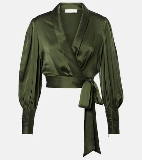 Zimmermann Silk satin wrap top 1