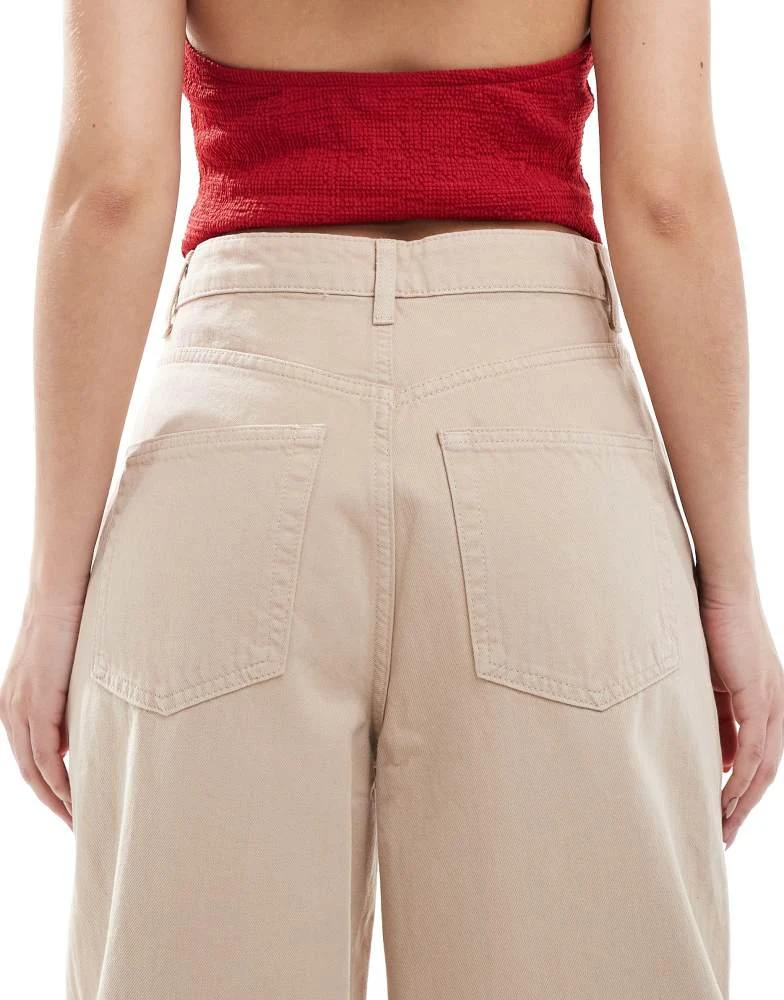 ASOS ASOS DESIGN tailored barrel leg jeans in neutral 4