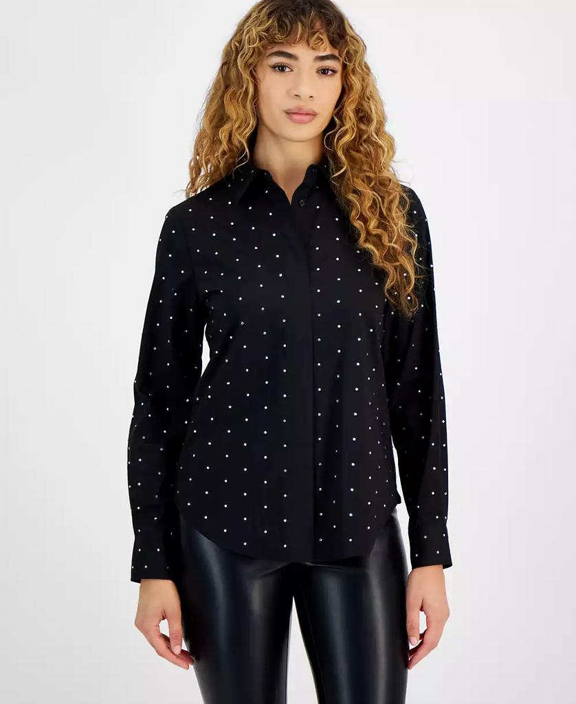 売れ筋商品|||バースリー カットソー トップス レディース Women's Printed Button-Front Blouse, Exclusively at Macy's Green Chili Multi Bar III Women's Printed Button-Front Blouse, Exclusively at