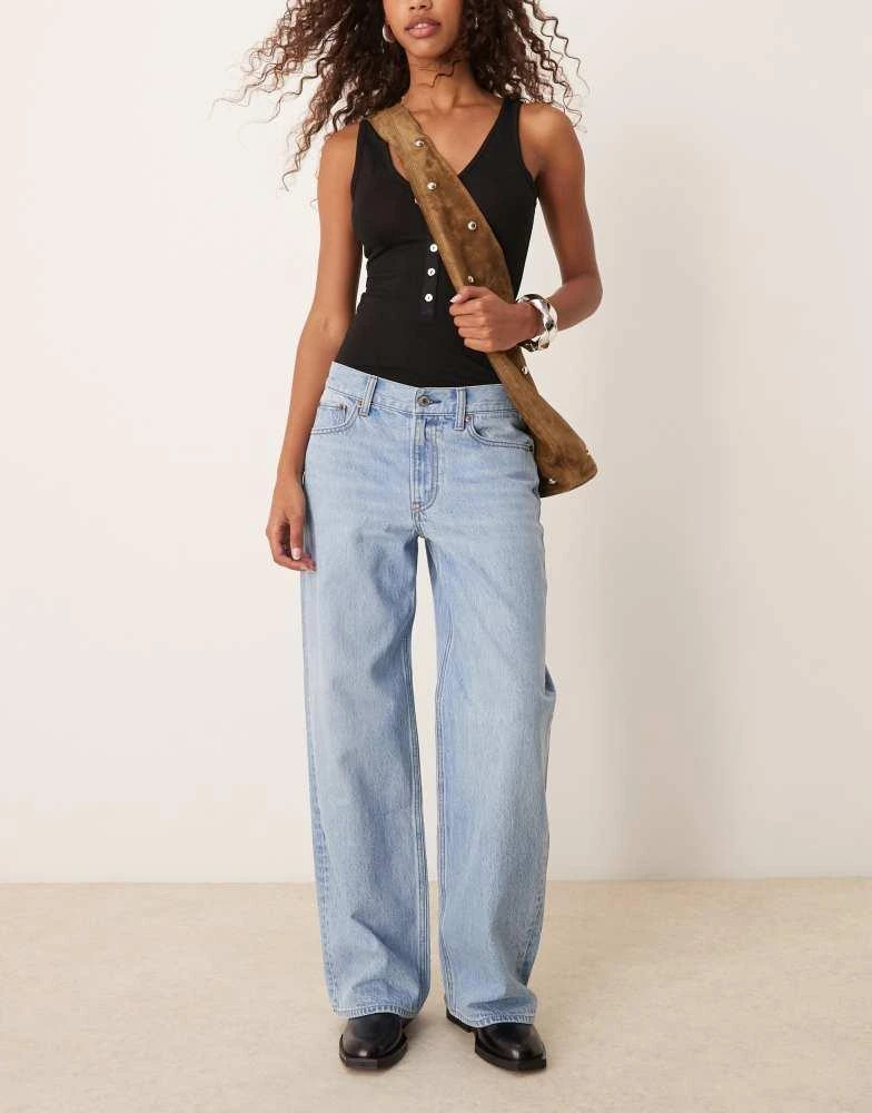 Abercrombie & Fitch Abercrombie & Fitch ultra loose low rise jeans in light blue 1