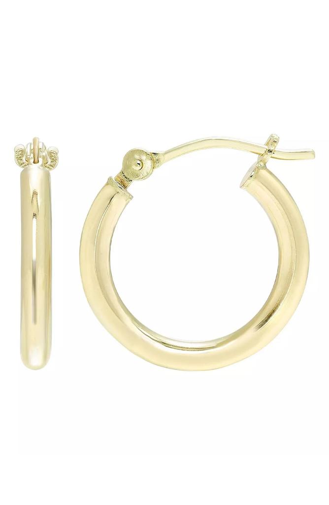 A&M 14K Yellow Gold Tube Hoop Earrings