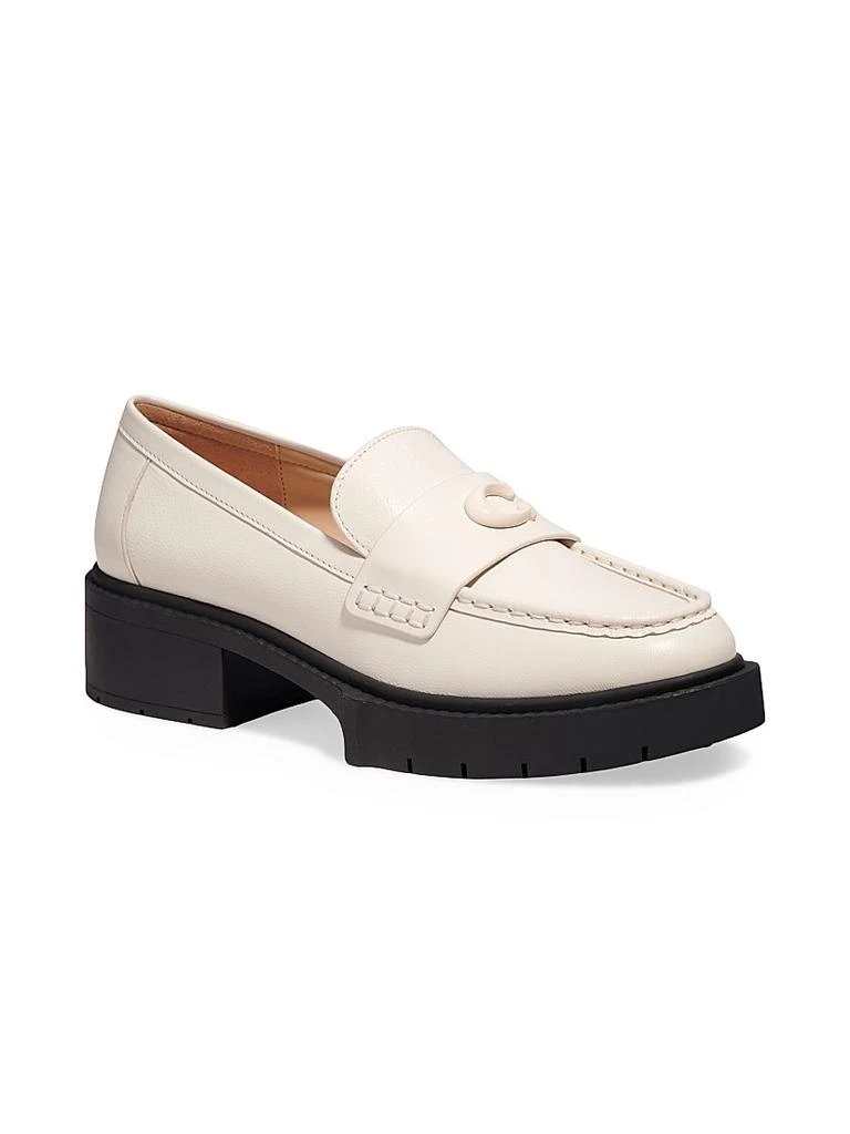 Coach Leah Leather Lug-Sole Loafers 2