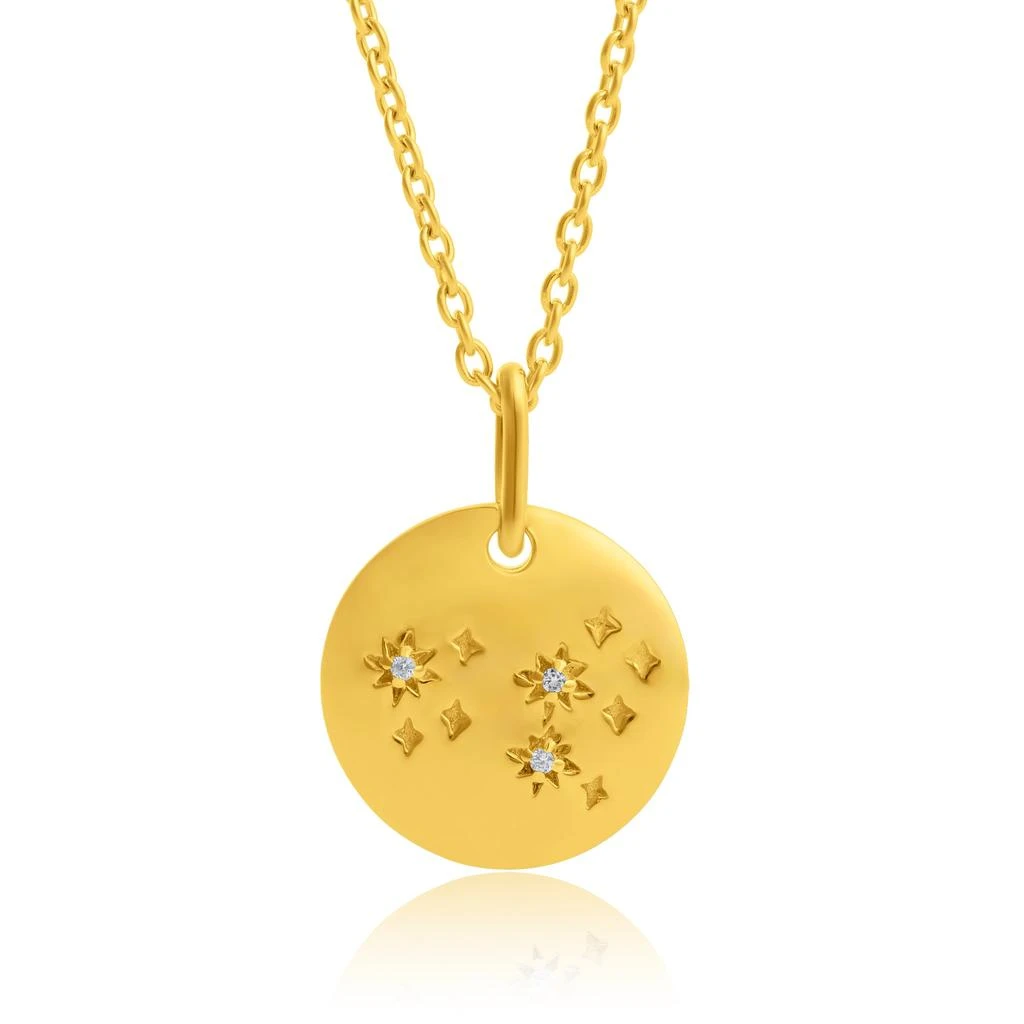 MAX + STONE Vermeil Sagittarius Zodiac Pendant Necklace with White Sapphire Accents 8