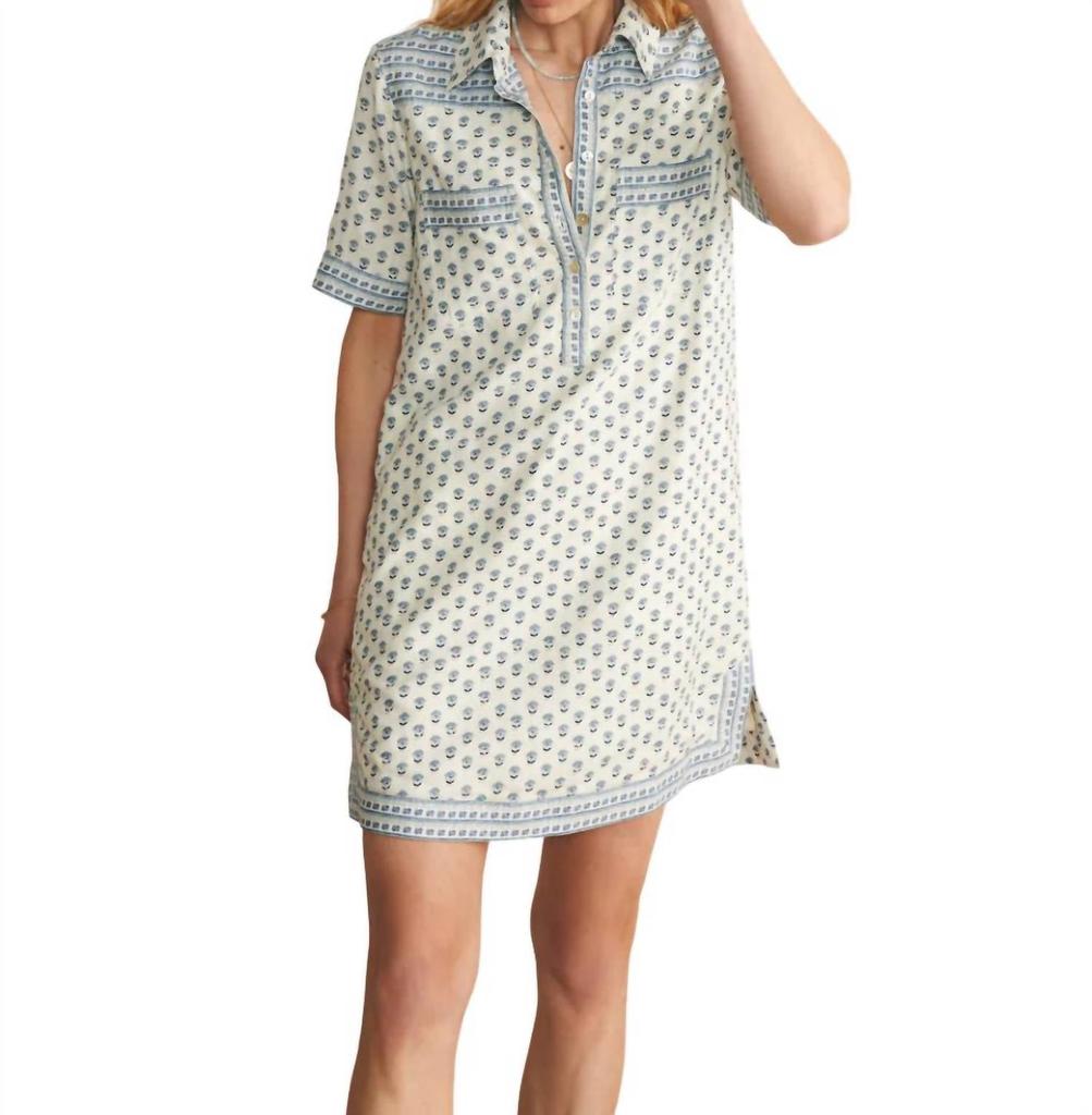 Faherty Rae Dress In White Lotus Floral Print
