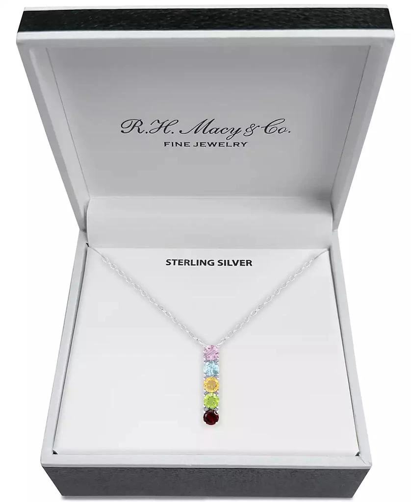 Macy's Multi-Gemstone Linear 18" Pendant Necklace (1-1/4 ct. t.w.) in Sterling Silver 3