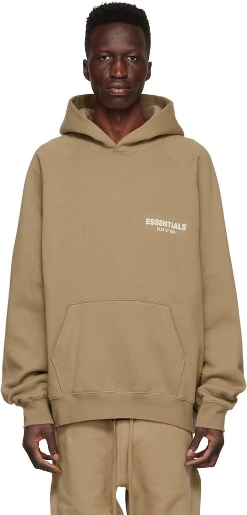 Essentials Tan Cotton Hoodie 1