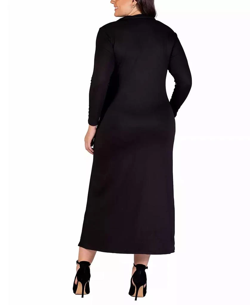 24seven Comfort Apparel Plus Size Collared Wrap Maxi Dress 2