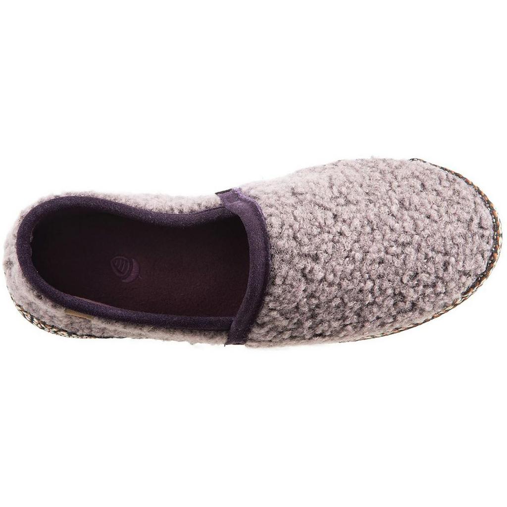 Acorn Womens Faux Fur Woven Trim Fleece Slippers