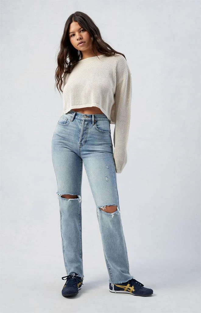 PacSun Medium Indigo Ripped Dad Jeans 2