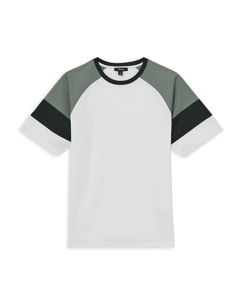 REISS Adan Short Sleeved Mercerised Color Block Crewneck Tee 6