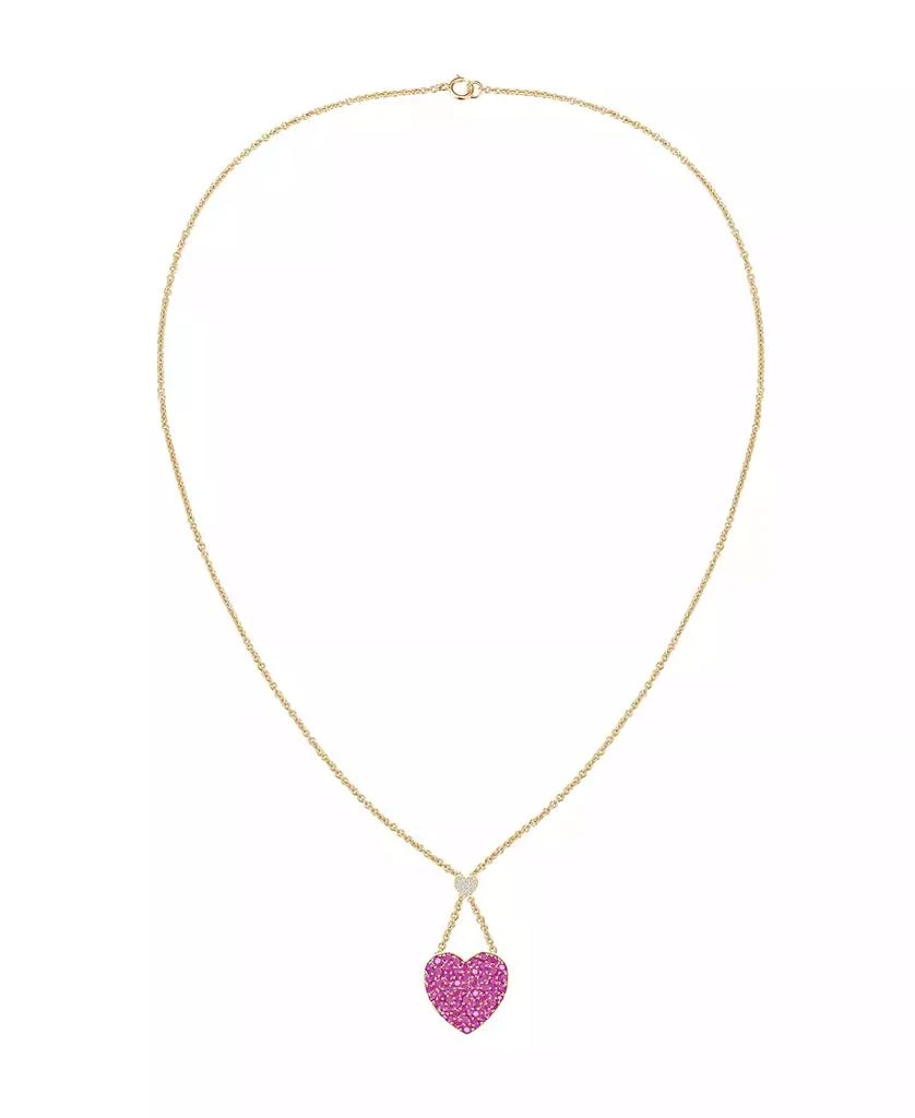 Macy
s Ruby (1-1/2 ct. t.w.)
Diamond (1/20 ct. t.w.) Heart Pendant Necklace in 14k Yellow Gold 2