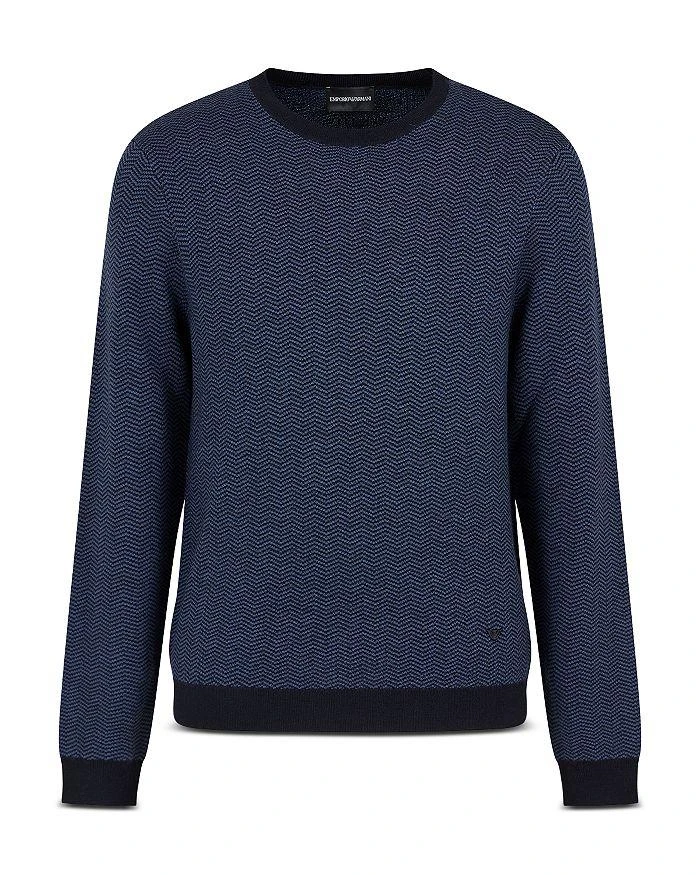 Emporio Armani Wool Chevron Jacquard Regular Fit Sweater 5