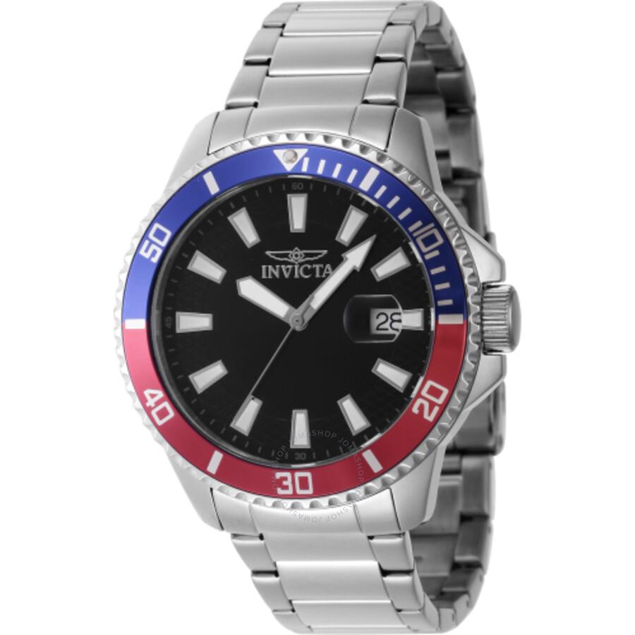 Invicta Pro Diver Quartz Black Dial Pepsi Bezel Men's Watch 46136