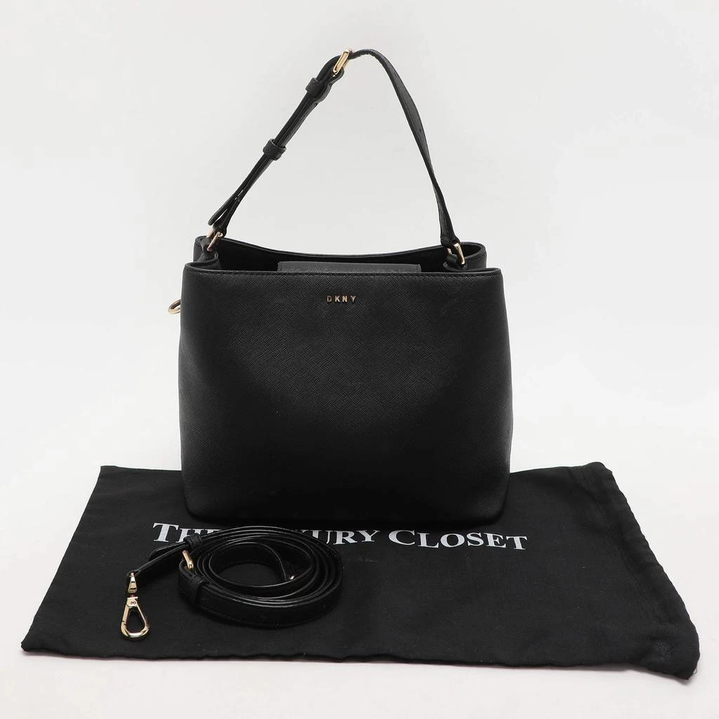 DKNY DKNY Black Saffiano Leather Bryant Park Bucket Bag 18
