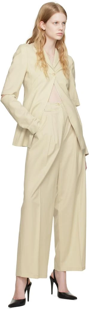 LVIR Beige Tuck Trousers 4