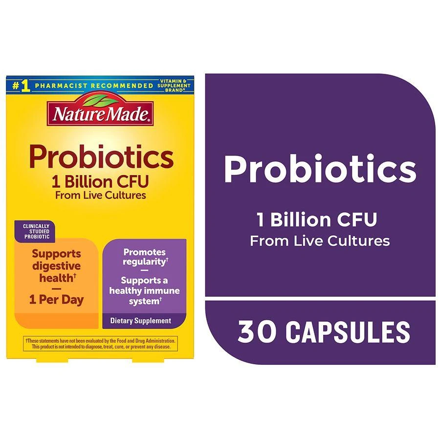 Nature Made Probiotic Capsules 1 Billion CFU From Live Cultures 8