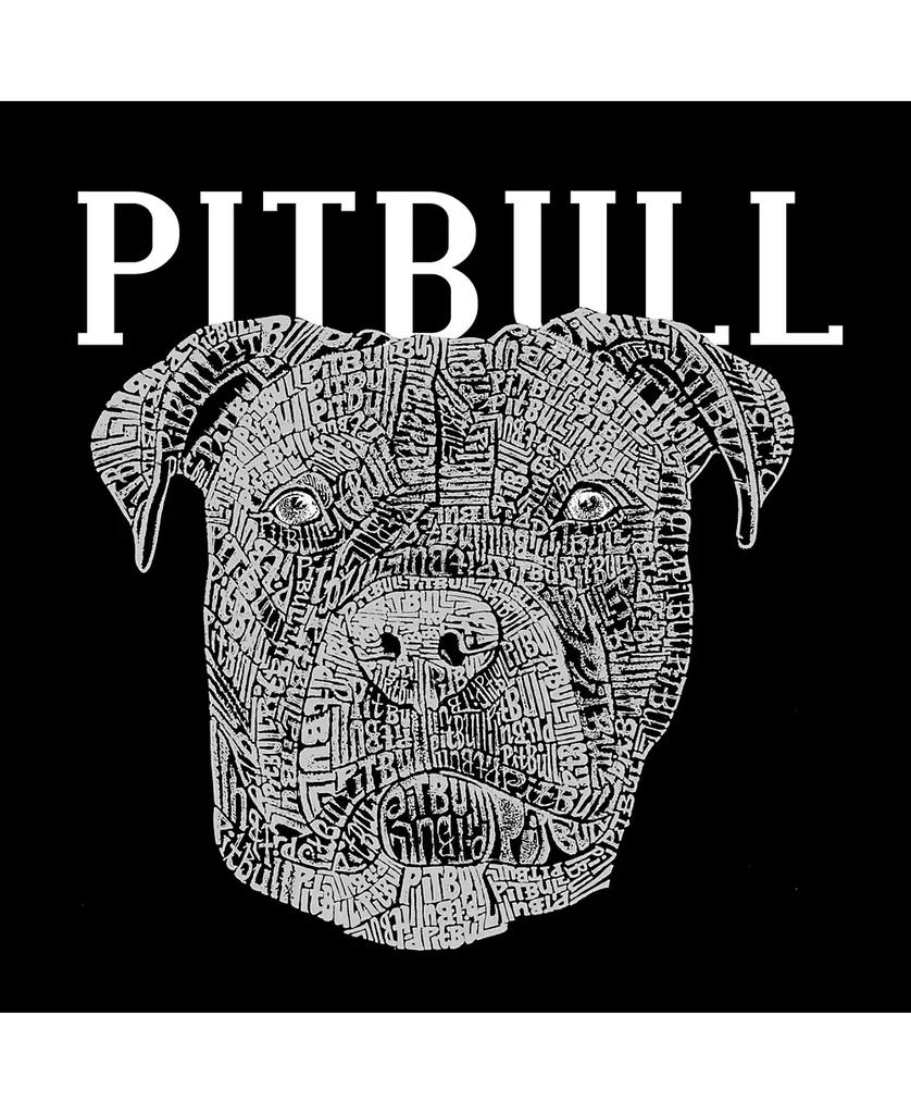 LA Pop Art Men's Word Art - Pitbull Face Long Sleeve T-Shirt