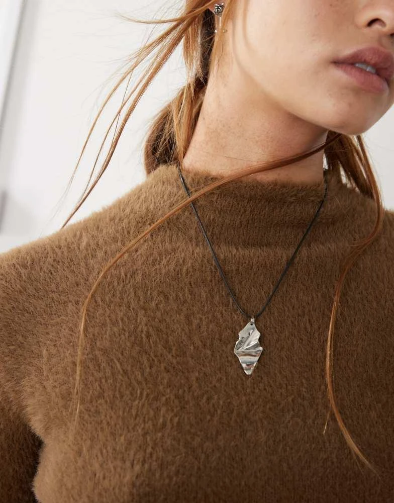 Weekday Weekday Jenny hairy knit jumper in brown 3