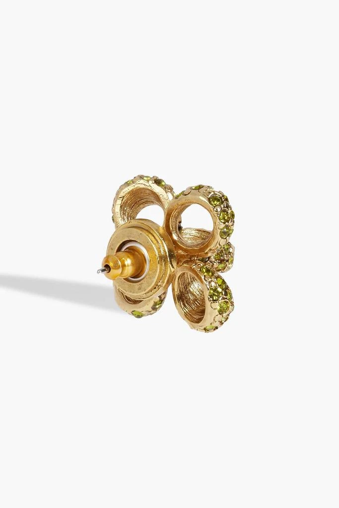 Oscar de la Renta Gold-tone crystal earrings 4