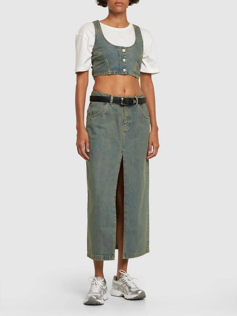 Miaou Deva Cotton Denim Crop Top 1