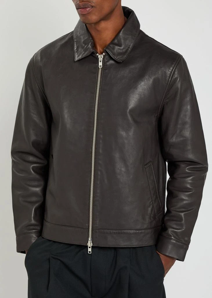 WAX LONDON Kendal shearling-trimmed leather jacket Jackets