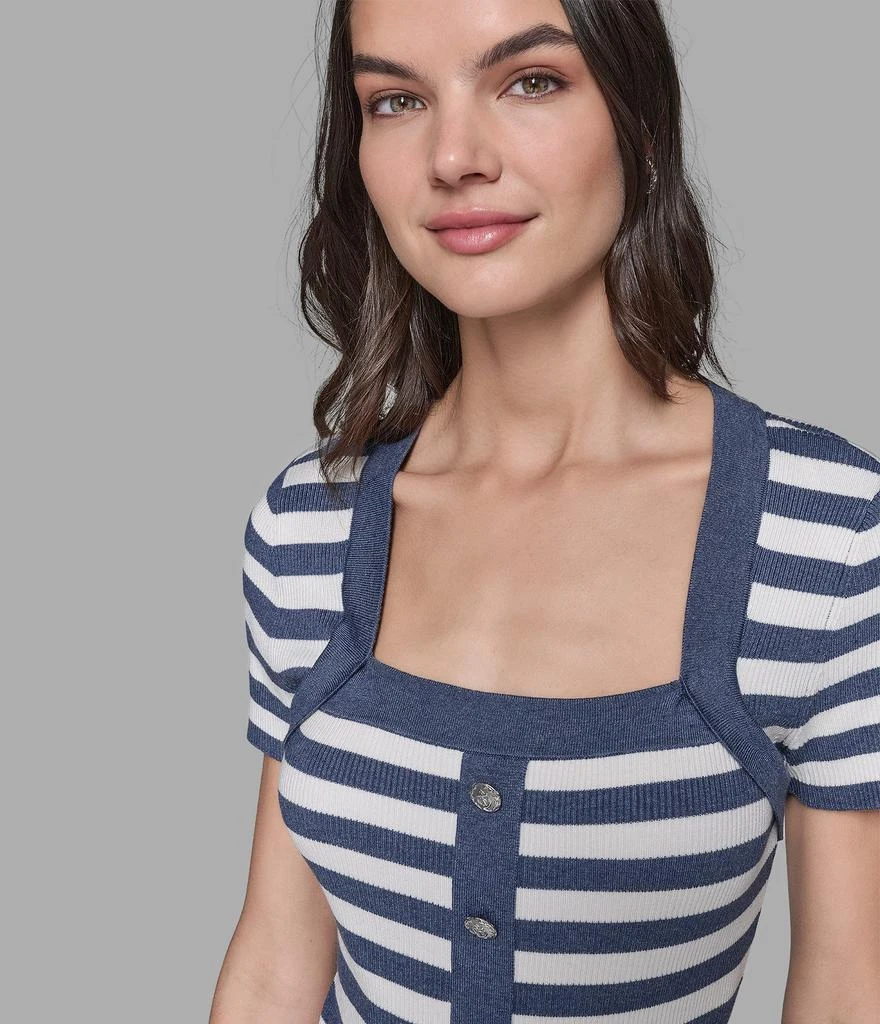 Karl Lagerfeld Paris SHORT SLEEVE STRIPED SWEATER DRESS 5