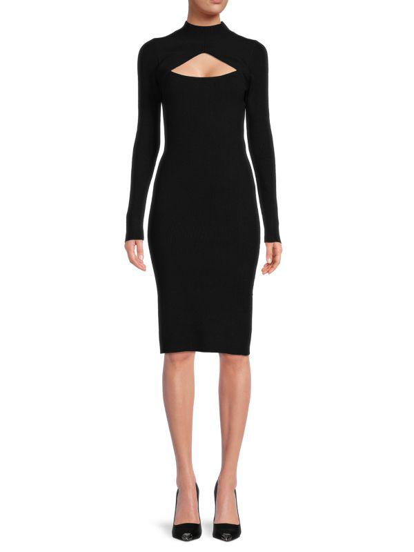 Victor Glemaud Ribbed Cutout Wool Blend Bodycon Dress