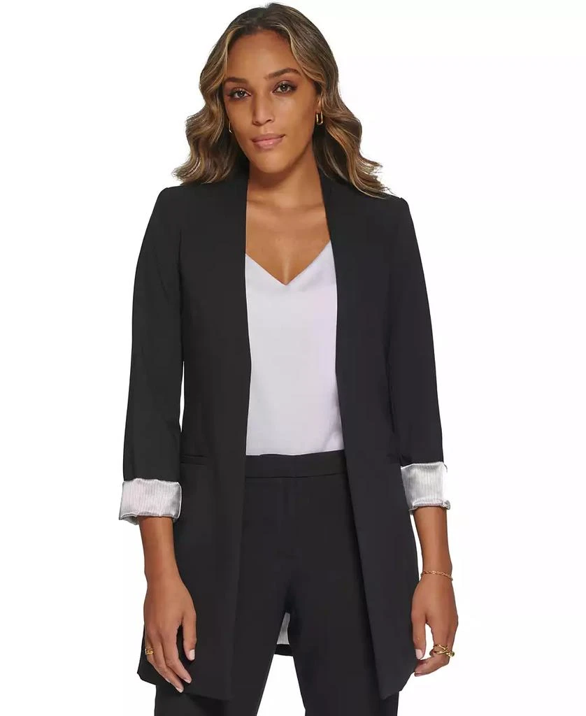 Calvin Klein Women's Roll Sleeve Open Front Blazer, Regular and Petite 1