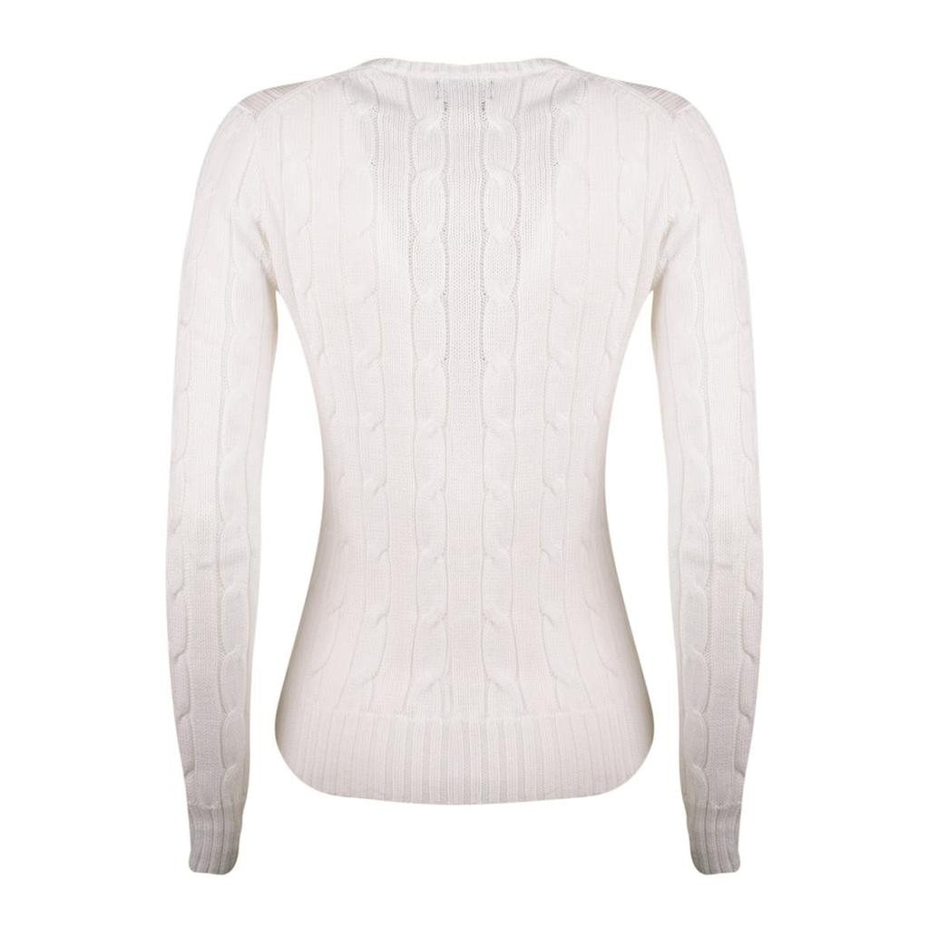 Ralph Lauren Ralph Lauren White Cotton Cable-Knit Crew Neck Sweater