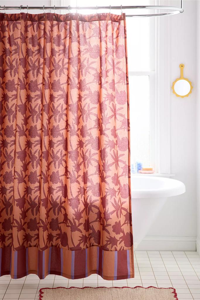 Natalia Botanical Patterned Shower Curtain