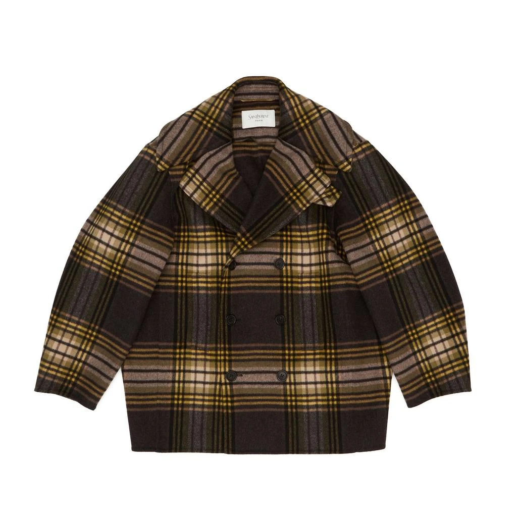 Yves Saint Laurent Saint Laurent Tartan Double-Breasted Coat 1