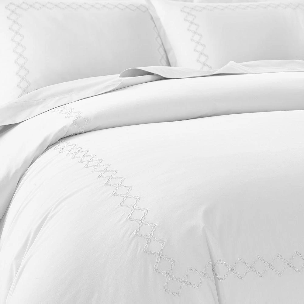 sky Embroidered Percale Euro Shams, Pair - Exclusive 4