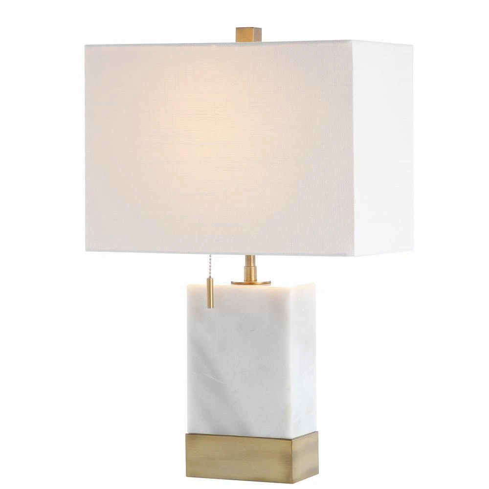 JONATHAN Y Trevor 22.5" Marble/Iron Gold Modern Console LED Table Lamp 2