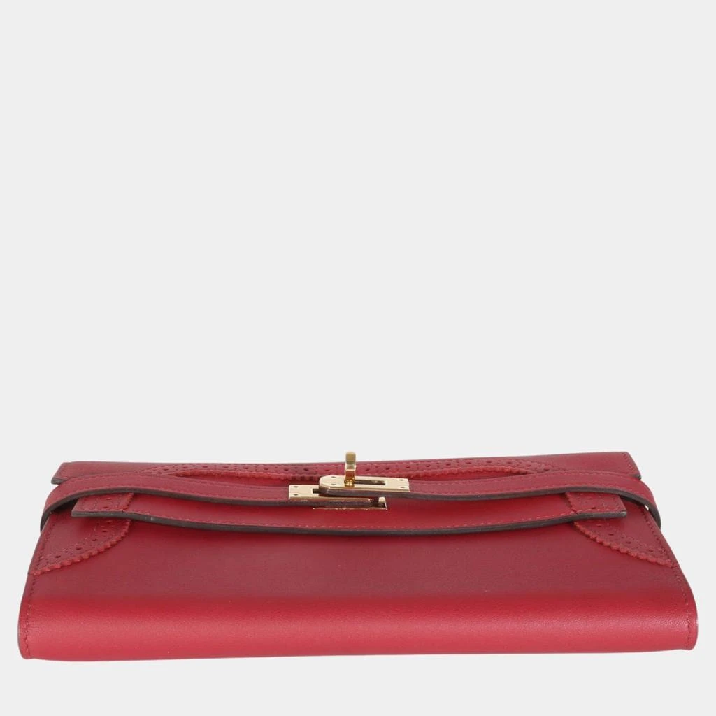 Hermes Hermes Rouge Grenat Swift Ghillies Kelly Longue Wallet GHW 5