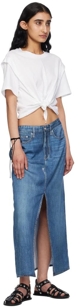 Rag & Bone Blue Miramar Clara Midi Skirt 4