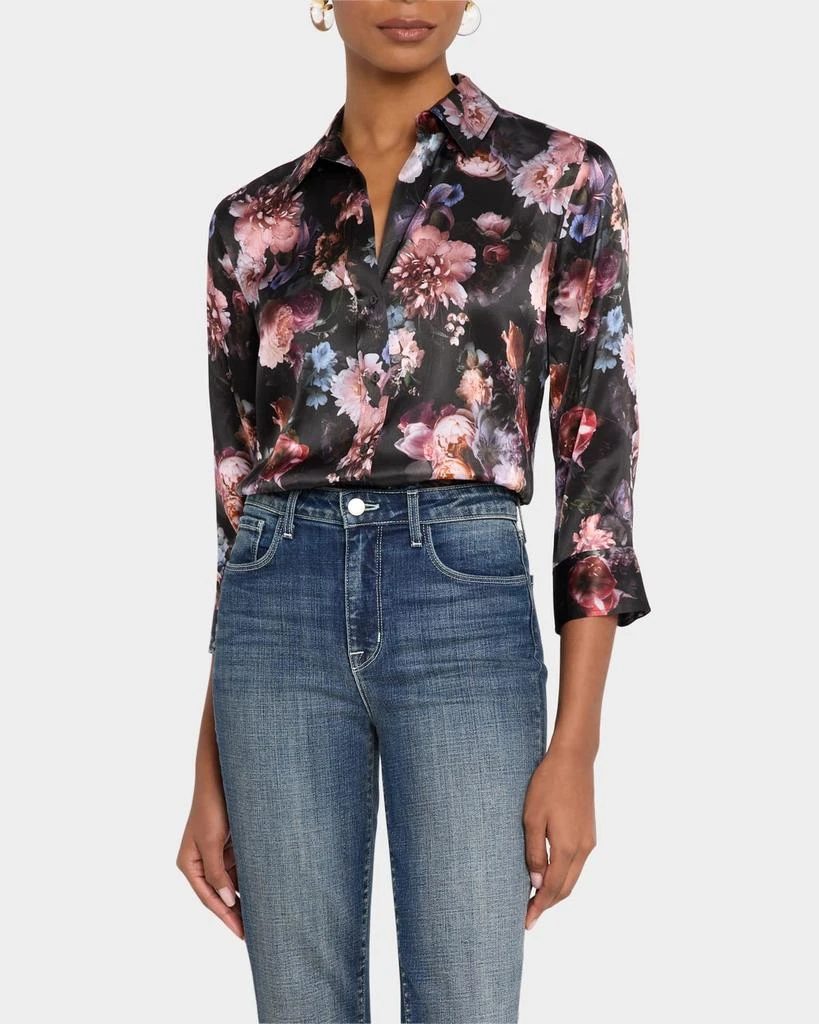 L'Agence Dani Floral Silk Blouse 4