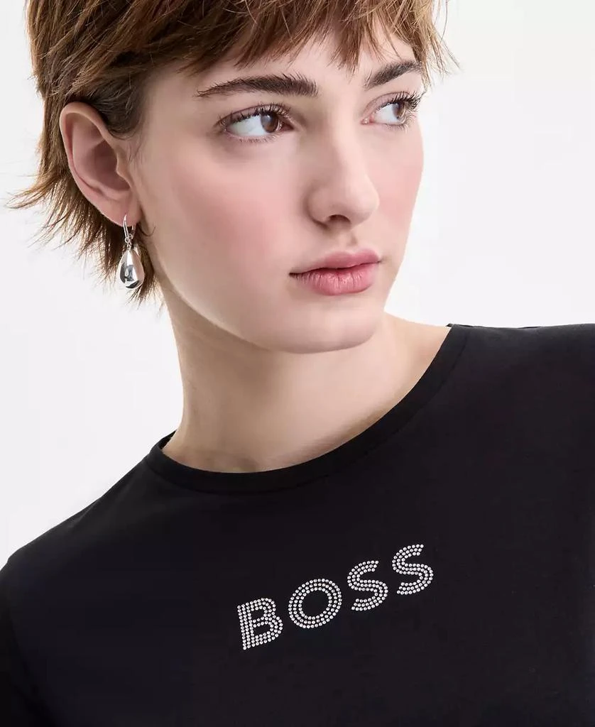 Hugo Boss Women's Cotton Embellished Logo T-Shirt 3
