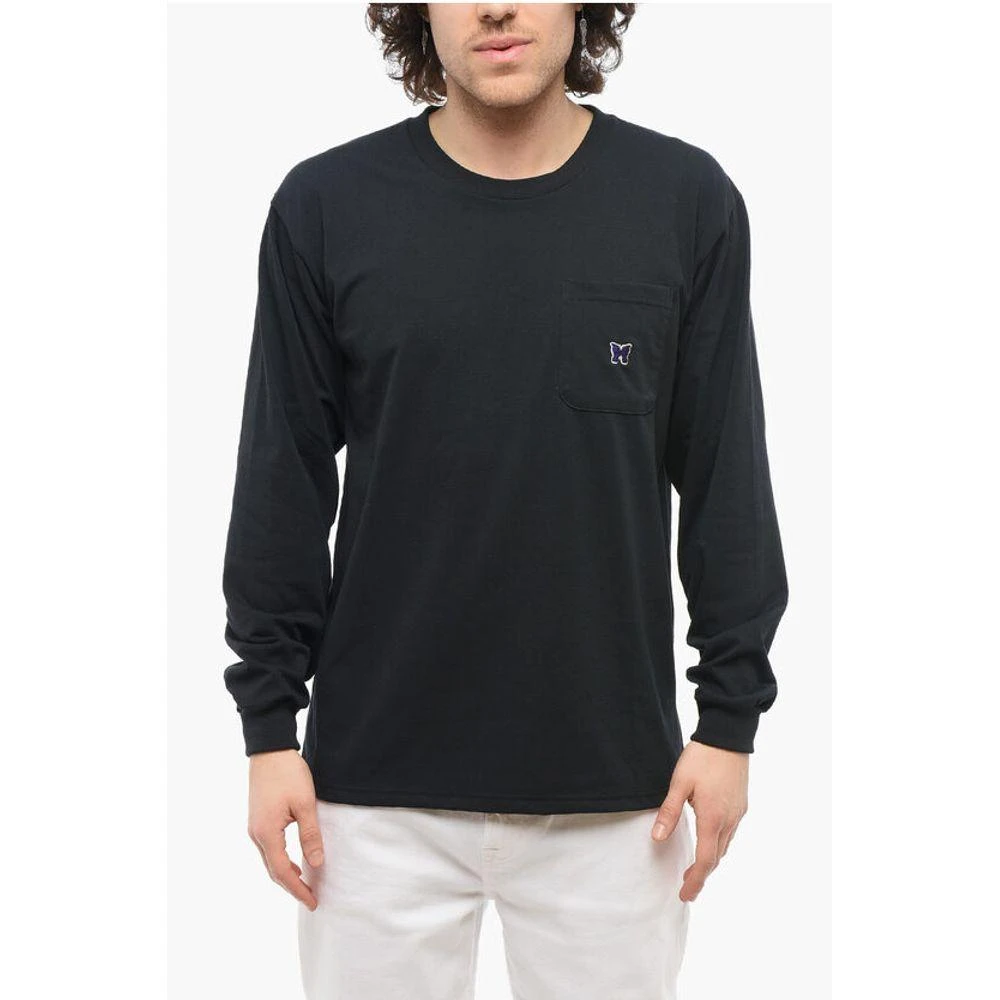 Needles Long Sleeved Crewneck T-Shirt with Breast Men's Pocket 1