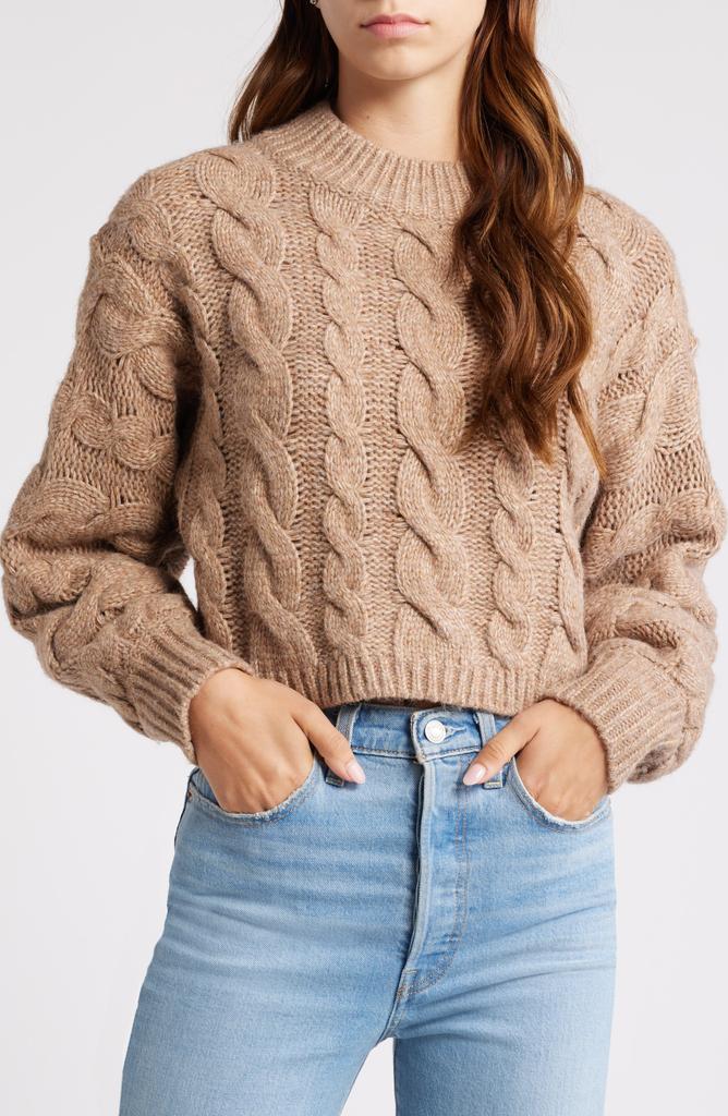 ALL IN FAVOR Cable Knit Crop Sweater