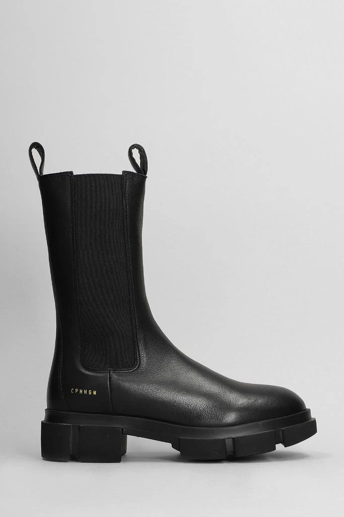 Copenhagen Cph 500 Combat Boots In Black Leather 1