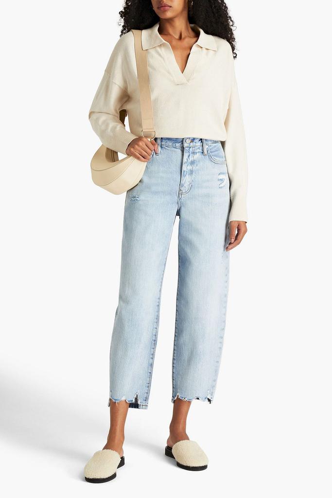 FRAME Cropped distressed boyfriend jeans